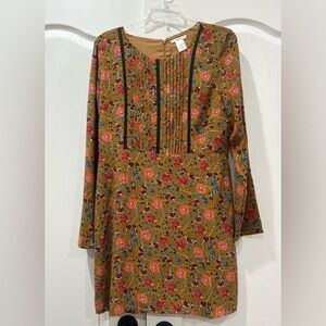 Esley Mustard Floral Pleated Blouse